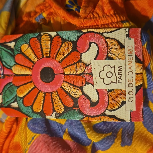 Farm Rio x Anthropologie Short-Sleeve V-Neck Ruched Midi Dress, Size XS - Picture 10 of 12